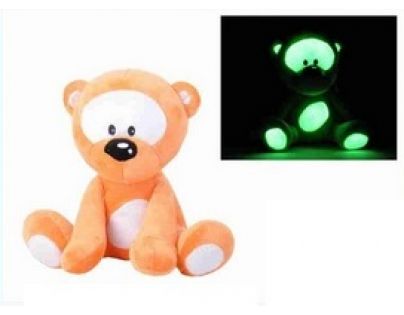 Teddies Svítící plyšový Medvídek 30cm - oranžový