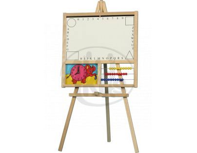 Teddies 71003 - Tabule školní i pro psaní na fólii s počítadlem a hodinami dřevo 88x44cm v sáčku