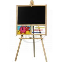 Teddies 71003 - Tabule školní i pro psaní na fólii s počítadlem a hodinami dřevo 88x44cm v sáčku 2