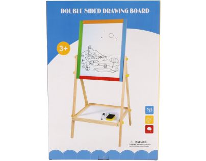 Teddies Obojstranná magnetická tabuľa drevo čierna-biela 35x43cm s doplnkami v krabici 44x63cm