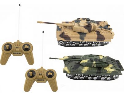 Teddies Tank RC 2 ks 25 cm tanková bitka na batérie so zvukom so svetlom - Poškodený obal