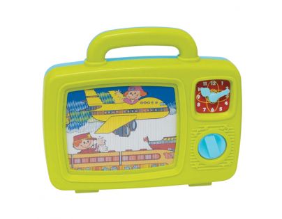 Teddies Televize pro nejmenší s obrázky a hodinami plast se zvukem