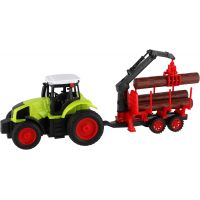 Traktor RC s vlekom na drevo 38 cm 27 MHz s dobíjacím packom
