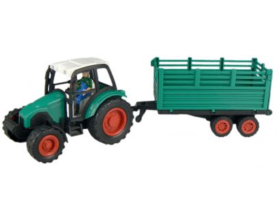 Traktor s vlečkou na setrvačník - Zelená