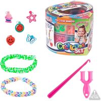 Teddies Urob si svoj náramok - gumičky 2700ks + náradie v plastovej krabičke tvar srdce 16x13cm 2