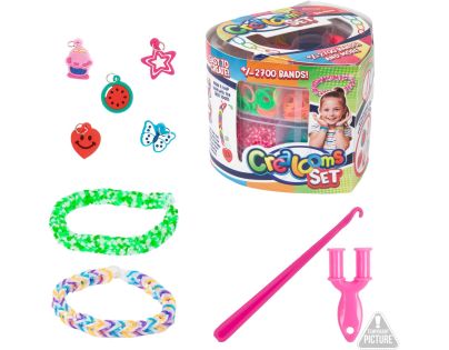 Teddies Urob si svoj náramok - gumičky 2700ks + náradie v plastovej krabičke tvar srdce 16x13cm