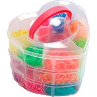 Teddies Urob si svoj náramok - gumičky 2700ks + náradie v plastovej krabičke tvar srdce 16x13cm 4