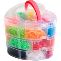 Teddies Urob si svoj náramok - gumičky 2700ks + náradie v plastovej krabičke tvar srdce 16x13cm 5