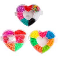 Teddies Urob si svoj náramok - gumičky 2700ks + náradie v plastovej krabičke tvar srdce 16x13cm 6