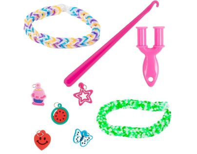 Teddies Urob si svoj náramok - gumičky 2700ks + náradie v plastovej krabičke tvar srdce 16x13cm