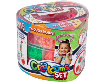 Teddies Urob si svoj náramok - gumičky 2700ks + náradie v plastovej krabičke tvar srdce 16x13cm