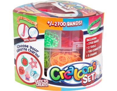 Teddies Urob si svoj náramok - gumičky 2700ks + náradie v plastovej krabičke tvar srdce 16x13cm