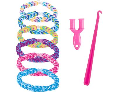 Teddies Urob si svoj náramok - gumičky 5000 ks + náradie 4 farby v sáčku 17x22 cm