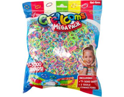 Teddies Urob si svoj náramok - gumičky 5000 ks + náradie 4 farby v sáčku 17x22 cm
