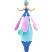Vystreľovacia víla bábika plast 17 cm modrá s modrými vlasmi