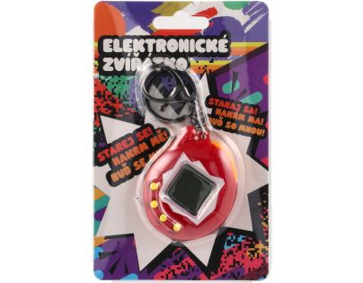 Teddies Zvieratko elektronické prívesok plast 5x6cm na bat. 4 farby so zvukom na karte 12ks v boxe