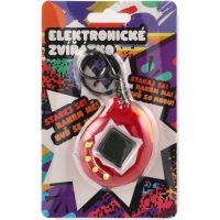 Teddies Zvieratko elektronické prívesok plast 5x6cm na bat. 4 farby so zvukom na karte 12ks v boxe 6