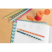 Tenka ergonomická grafitová ceruzka pre ľavákov STABILO EASYgraph S modrá 2 ks HB 6