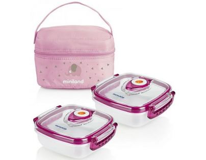 Termoizolačné púzdro + 2 hermetické misky na jedlo Pink