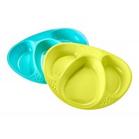 Tomme Tippee Explora Misky dělené na 3 části 2ks Žluto-tyrkysová Tomme Tippee Explora Misky dělené na 3 části 2ks Žluto-tyrkysová