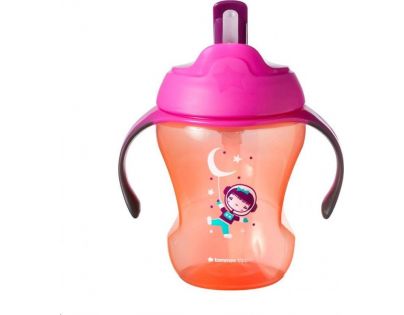 Tomme Tippee Netečúci hrnček so slamkou Explora Easy Drink 230ml 6m + oranžová kozmonautka