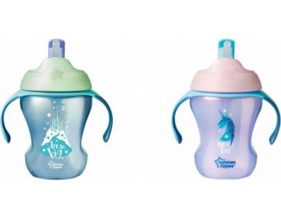 Tomme Tippee Netečúci hrnček so slamkou Explora Easy Drink 230ml 6m + zelený so zámkom