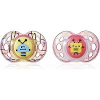 Tomme Tippee Šidítko C2N silikon Fun 2ks 6-18m červený a žluto-oranžový Tomme Tippee Šidítko C2N silikon Fun 2ks 6-18m červený a žluto-oranžový