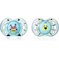 Tomme Tippee Šidítko C2N silikon Fun 2ks 6-18m modré Tomme Tippee Šidítko C2N silikon Fun 2ks 6-18m modré