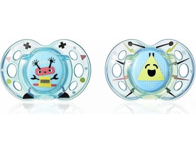 Tomme Tippee Cumlík C2N silikón Fun 2ks 6-18m modré