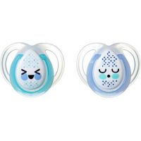 Tomme Tippee Šidítko C2N silikon Night 2ks 0-6m modrý a tyrkysový kroužek Tomme Tippee Šidítko C2N silikon Night 2ks 0-6m modrý a tyrkysový kroužek