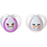 Tomme Tippee Šidítko C2N silikon Night 2ks 0-6m světle a tmavě růžový kroužek Tomme Tippee Šidítko C2N silikon Night 2ks 0-6m světle a tmavě růžový kroužek