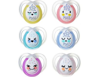 Tomme Tippee Cumlík C2N silikón Night 2 ks 0-6 m svetlo a tmavo ružový krúžok