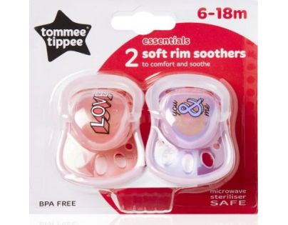 Tomme Tippee Cumlík s mäkkým okrajom latex 2 ks 6-18m basic ružové