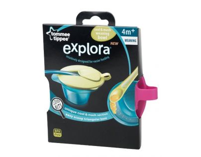 Tommee Tippee Explora Miska s víčkem a lžičkou - Oranžovo-růžová