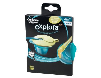 Tommee Tippee Explora Miska s víčkem a lžičkou - Zeleno-modrá