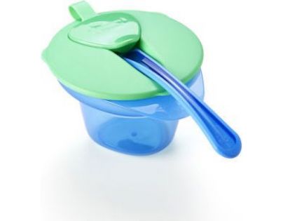 Tommee Tippee Explora Miska s víčkem a lžičkou - Zeleno-modrá