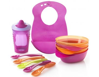 Tommee Tippee Explora Sada pro samostatné pití a krmení pro děvčata 7m+