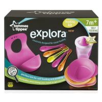 Tommee Tippee Explora Sada pro samostatné pití a krmení pro děvčata 7m+ 2