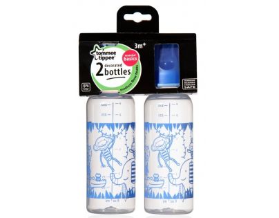 TOMMEE TIPPEE Dojčenská fľaša 2 ks 250ml 3m + Basic