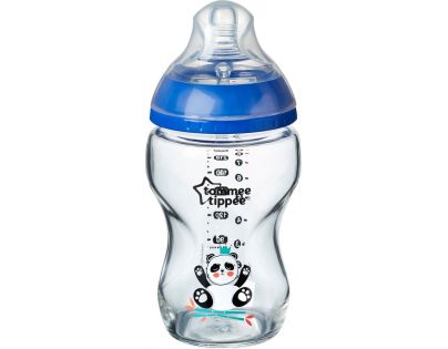 Tommee Tippee Dojčenská fľaša C2N 250ml sklenená potlač Blue