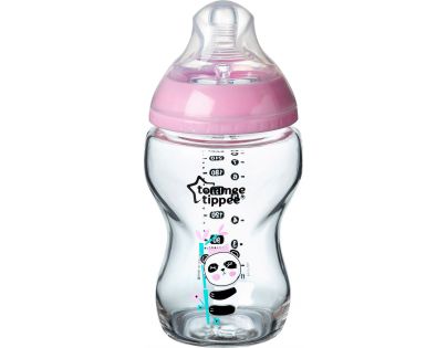 Tommee Tippee Dojčenská fľaša C2N 250ml sklenená potlač Pink