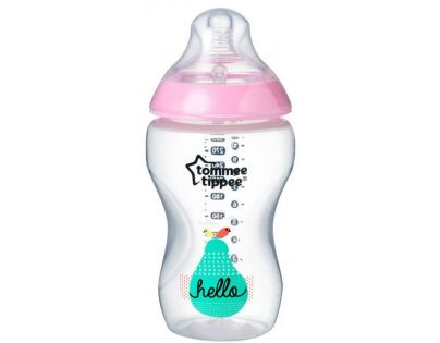 Tommee Tippee Dojčenská fľaša C2N 340ml 3m + sv. ružová