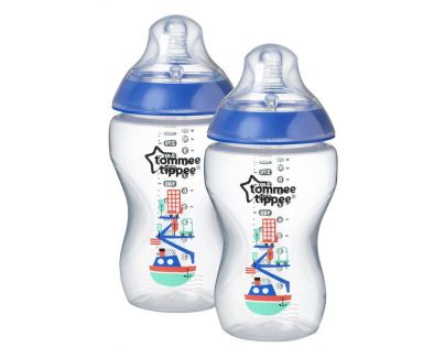 Tommee Tippee dojčenská fľaša s obrázkami 2 x 340 ml modrá