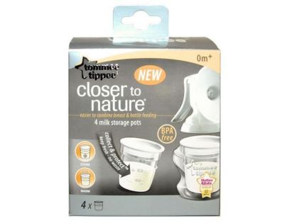 Tommee Tippee Nádobky na skladovanie materského mlieka C2N 4 ks 0 m+
