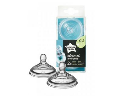 Tommee Tippee Náhradné cumlíky C2N Anti-Colic pomalý prietok 2ks 0m +