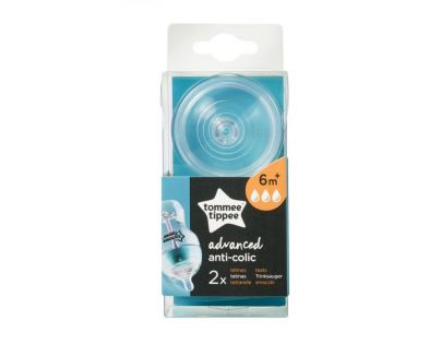 Tommee Tippee Náhradné cumlíky C2N Anti-Colic rýchly prietok 2 ks 6 m+