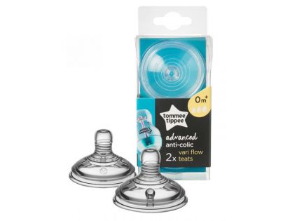 Tommee Tippee Náhradné cumlíky C2N Anti-Colic Vari Flow 2ks 0m +