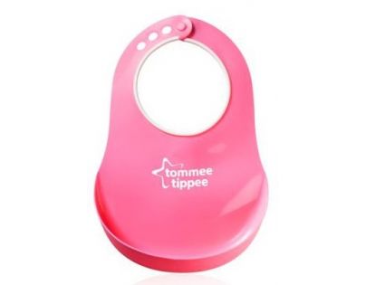 Tommee Tippee plastový podbradník Basic - růžová