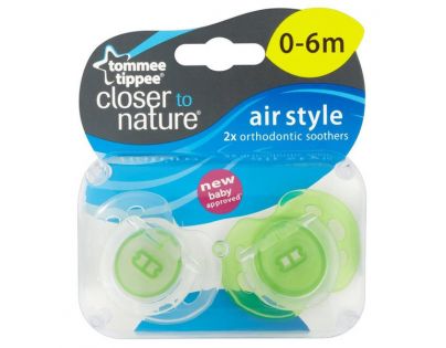 Tommee Tippee Šidítko C2N silikon Air Style 2ks 0-6m - Zelená