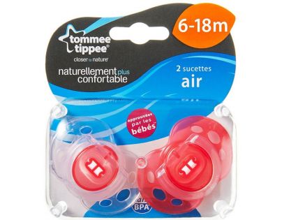 Tommee Tippee Cumlík CTN silikón Air Style 2ks 6-18m-ružové